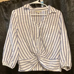 Blue and white stripe blouse
